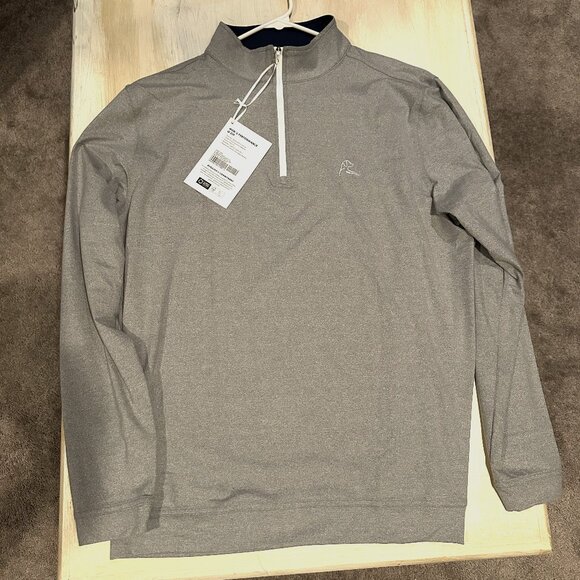 Rhoback Pullover Men's Large Q-Zip Performance Glacier Grey Quarter Zip - NWT - Picture 1 of 3